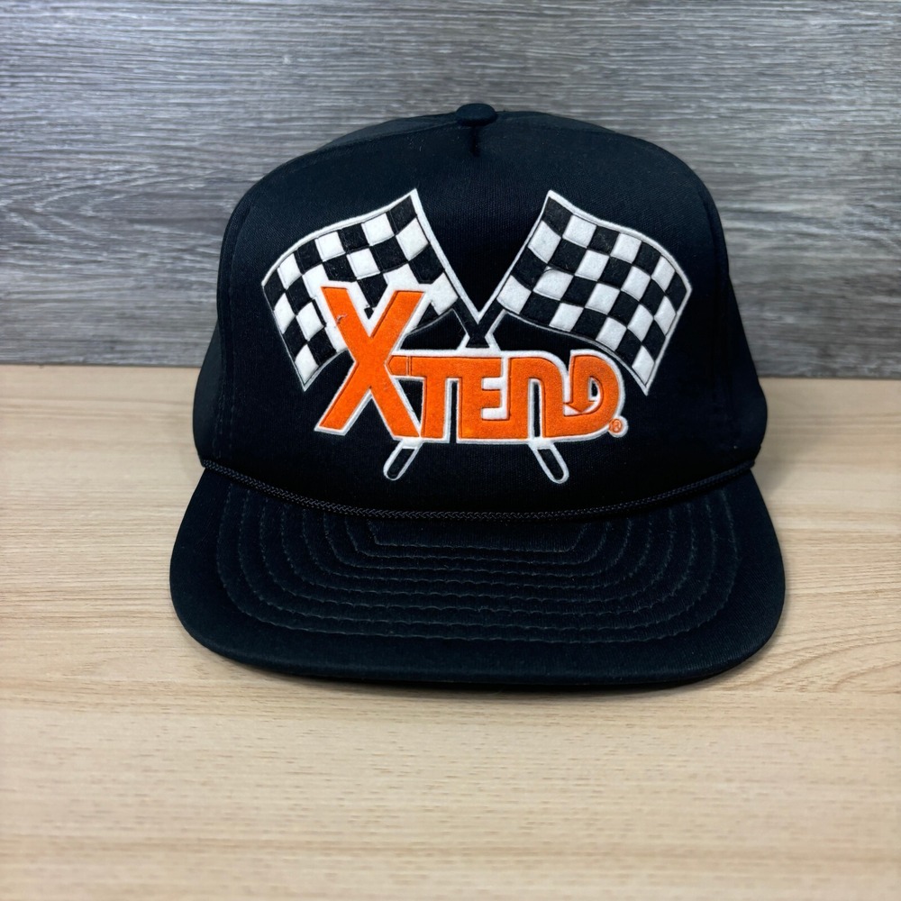 Vintage XTEND Hat Cap Snapback Black Trucker All Foam‎